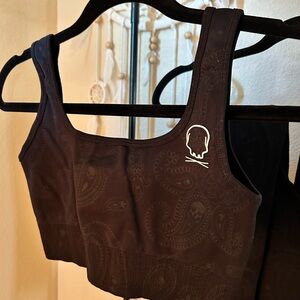 The Drive Women's Black Paisley Sports SET (2 PIECES) both size M